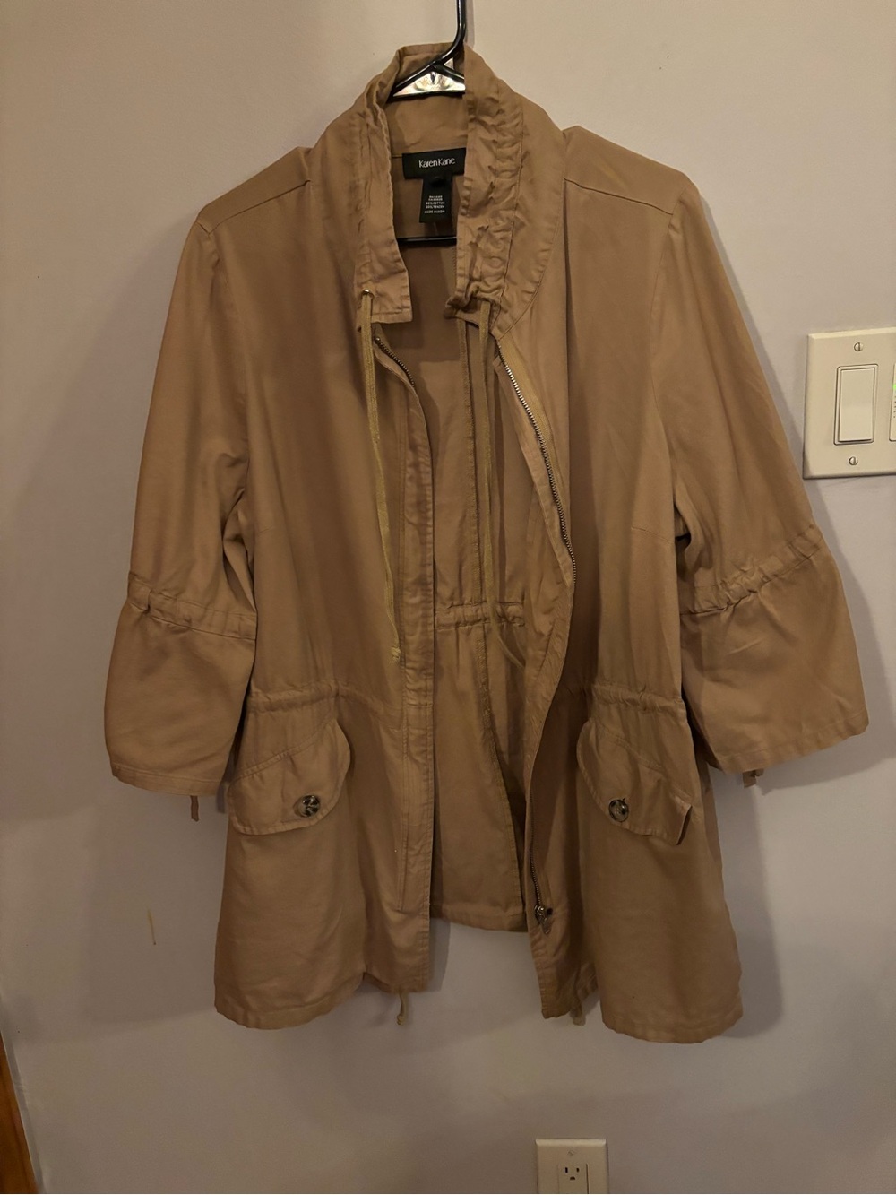 Karen Kane Tan Drawstring Utility Jacket